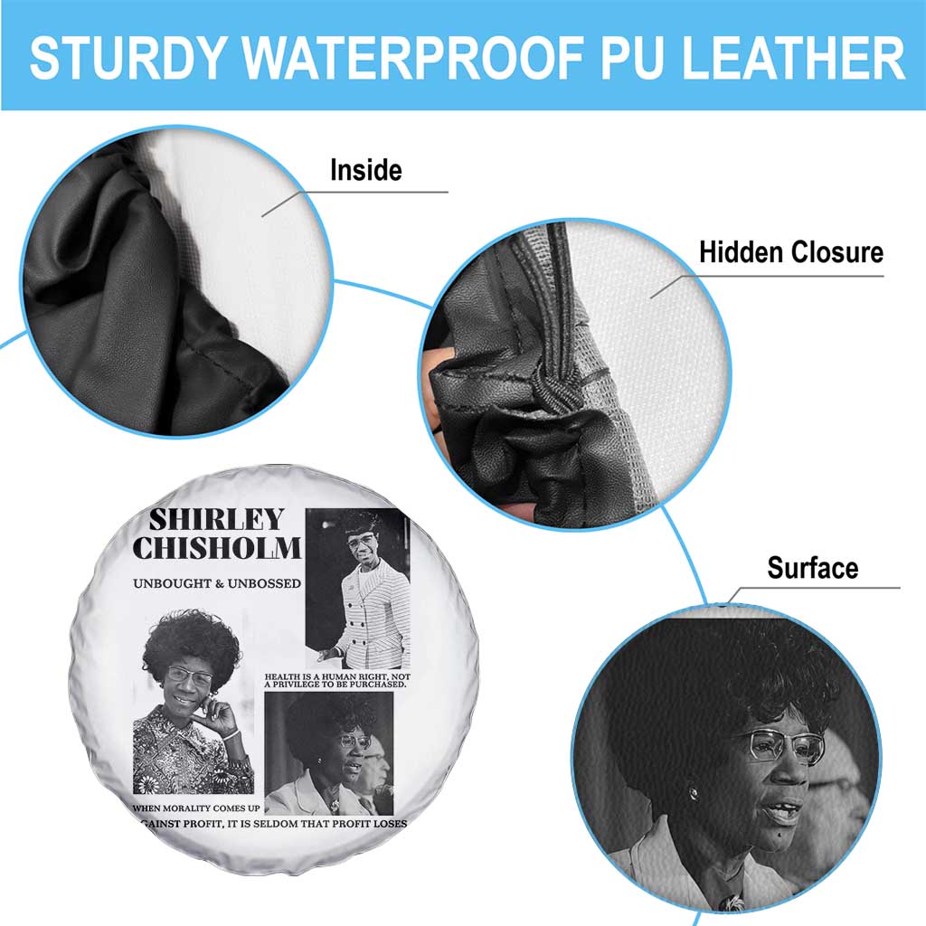 Shirley Chisholm Unbought And Unbossed Spare Tire Cover Vintage Feminist Poster