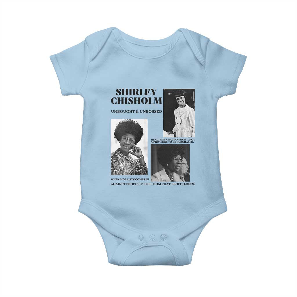 Shirley Chisholm Unbought And Unbossed Baby Onesie Vintage Feminist Poster