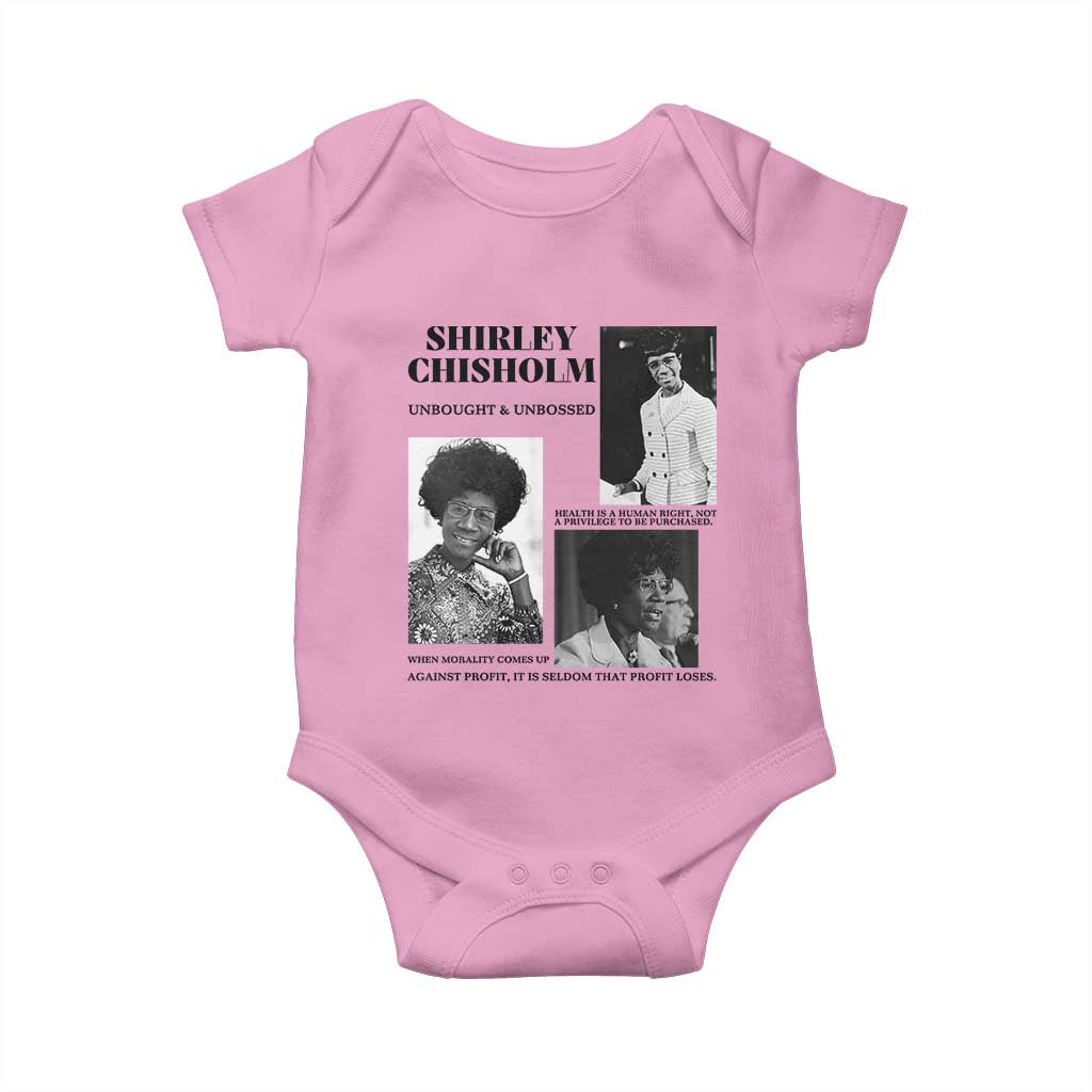 Shirley Chisholm Unbought And Unbossed Baby Onesie Vintage Feminist Poster