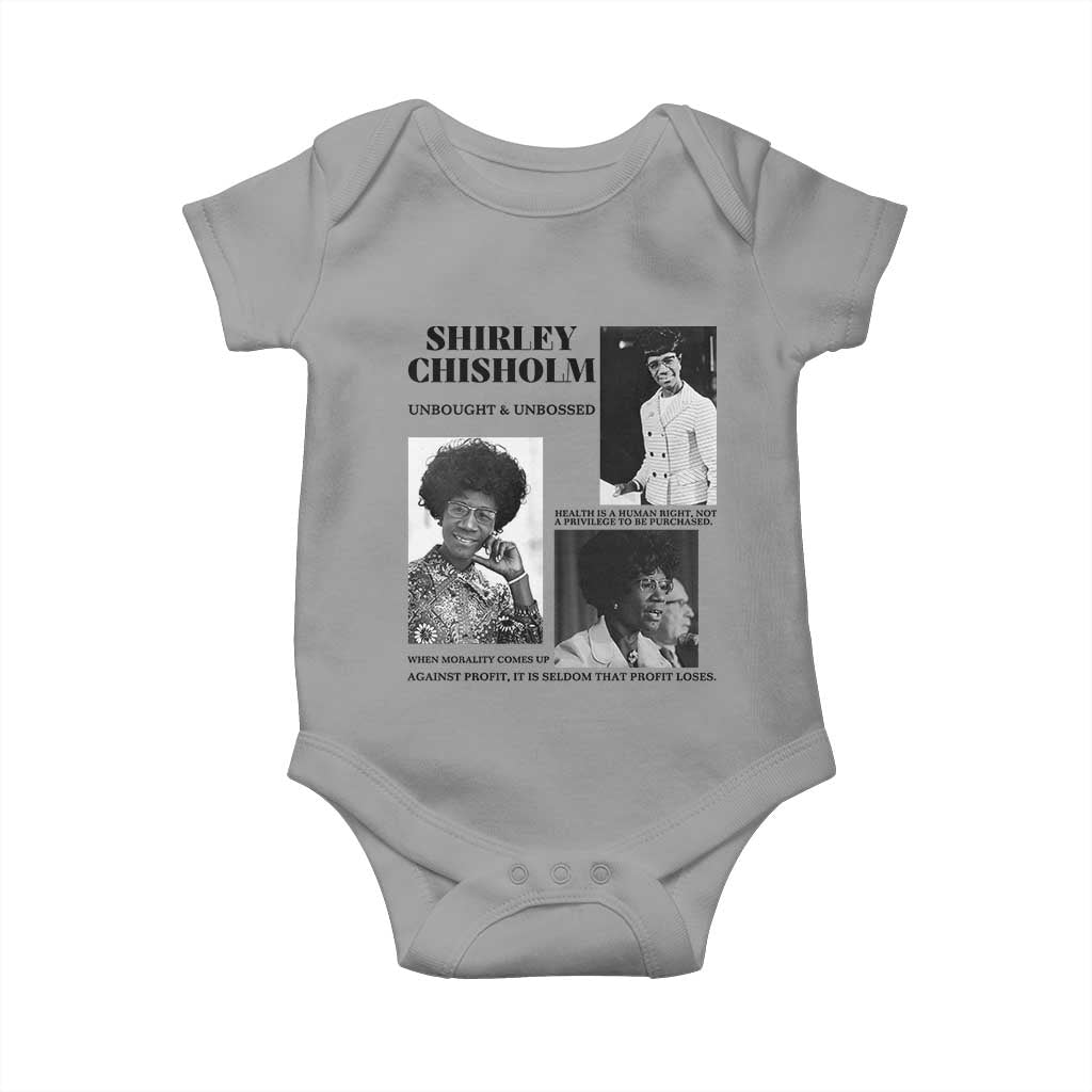 Shirley Chisholm Unbought And Unbossed Baby Onesie Vintage Feminist Poster