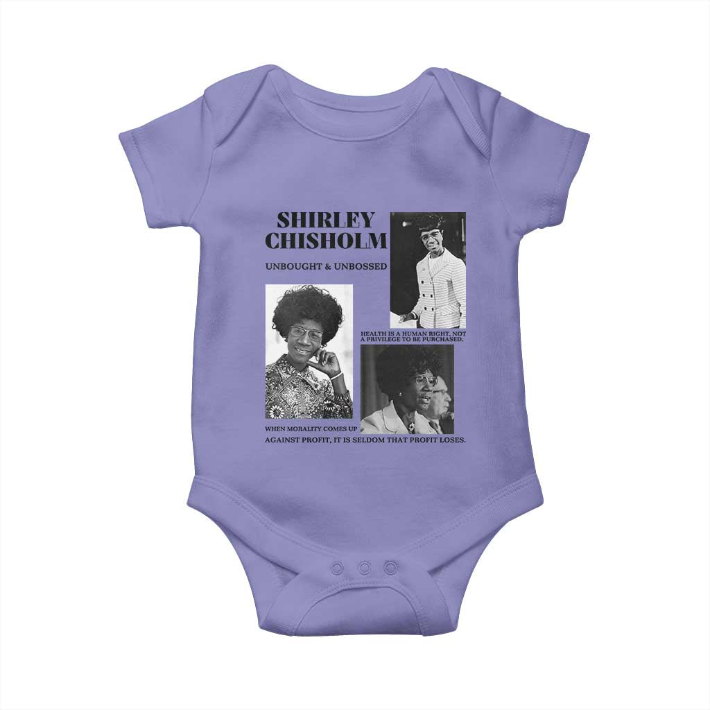 Shirley Chisholm Unbought And Unbossed Baby Onesie Vintage Feminist Poster