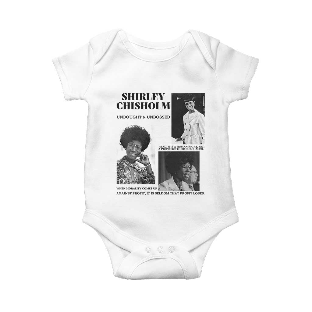 Shirley Chisholm Unbought And Unbossed Baby Onesie Vintage Feminist Poster