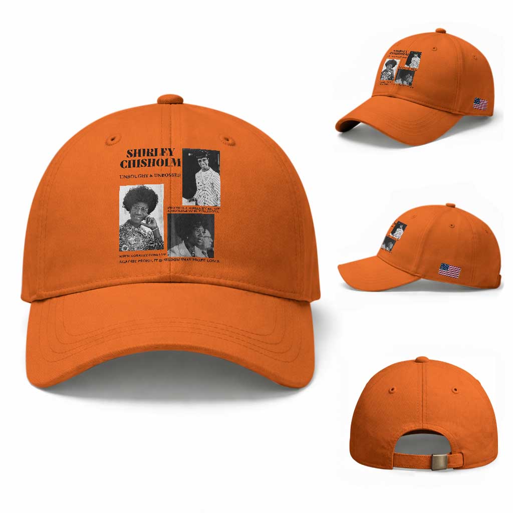 Shirley Chisholm Unbought And Unbossed Baseball Cap Vintage Feminist Poster