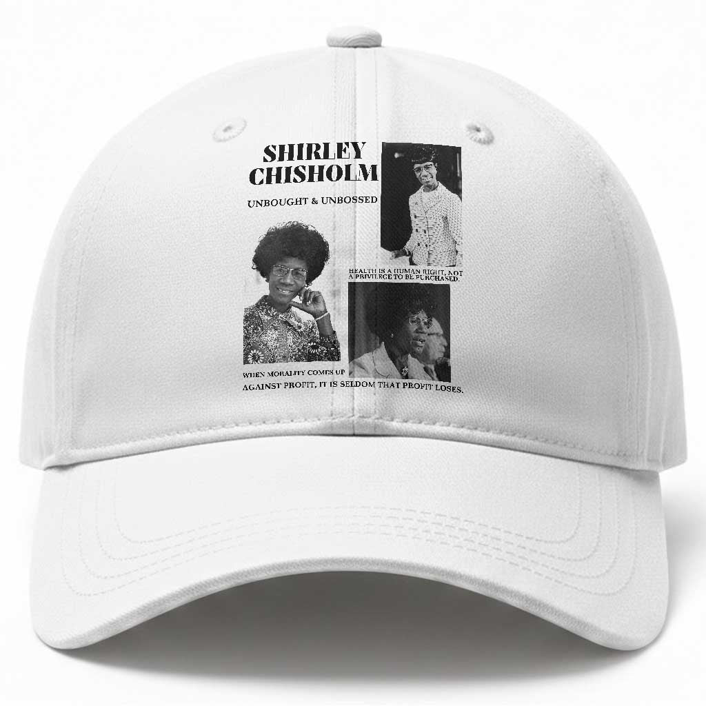Shirley Chisholm Unbought And Unbossed Baseball Cap Vintage Feminist Poster