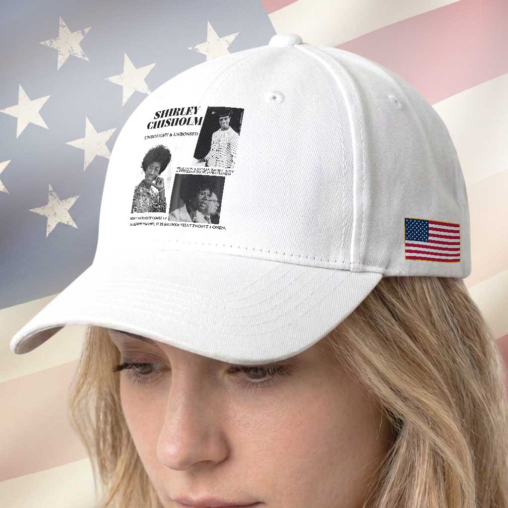 Shirley Chisholm Unbought And Unbossed Baseball Cap Vintage Feminist Poster