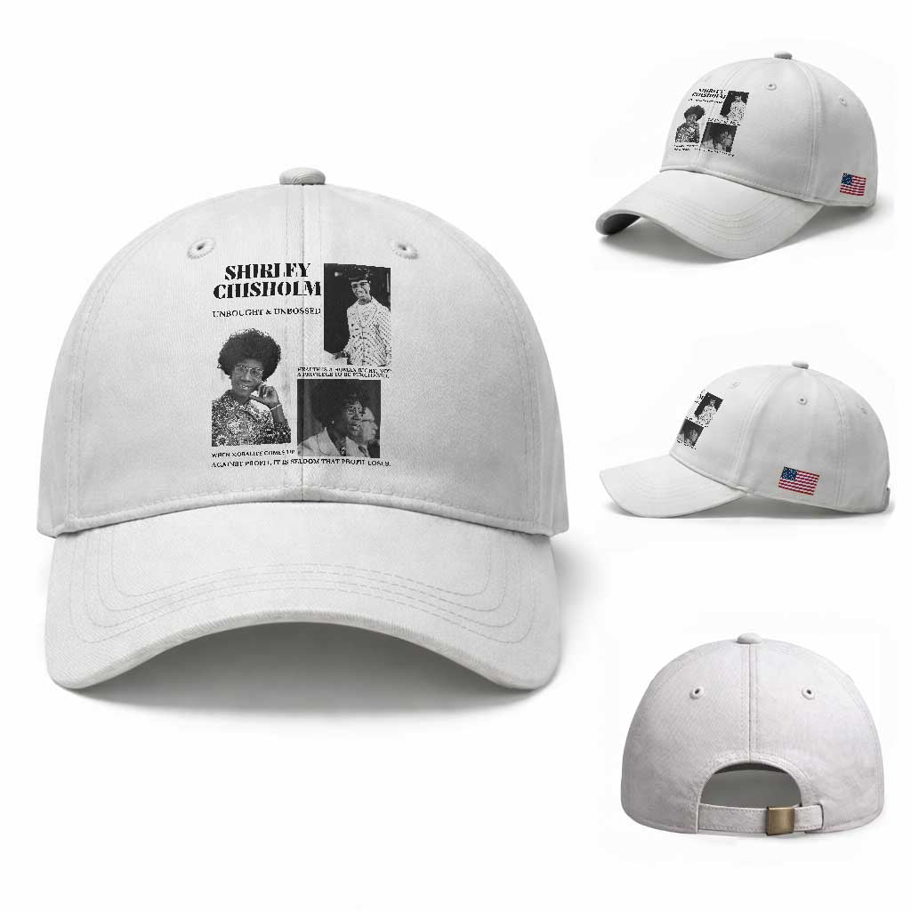 Shirley Chisholm Unbought And Unbossed Baseball Cap Vintage Feminist Poster