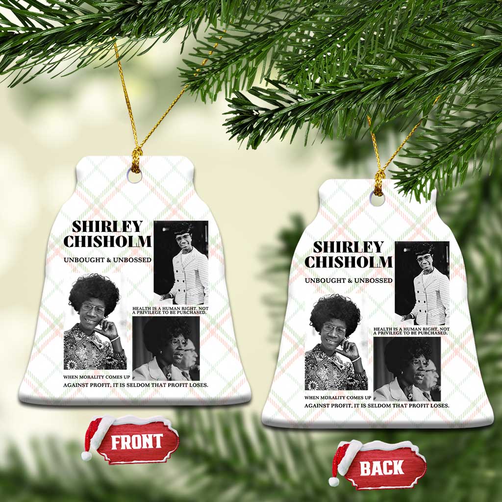 Shirley Chisholm Unbought And Unbossed Ceramic Ornament Vintage Feminist Poster