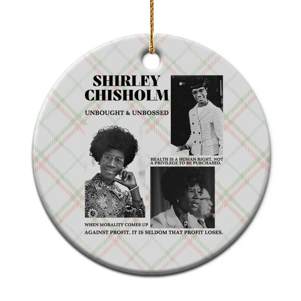 Shirley Chisholm Unbought And Unbossed Ceramic Ornament Vintage Feminist Poster