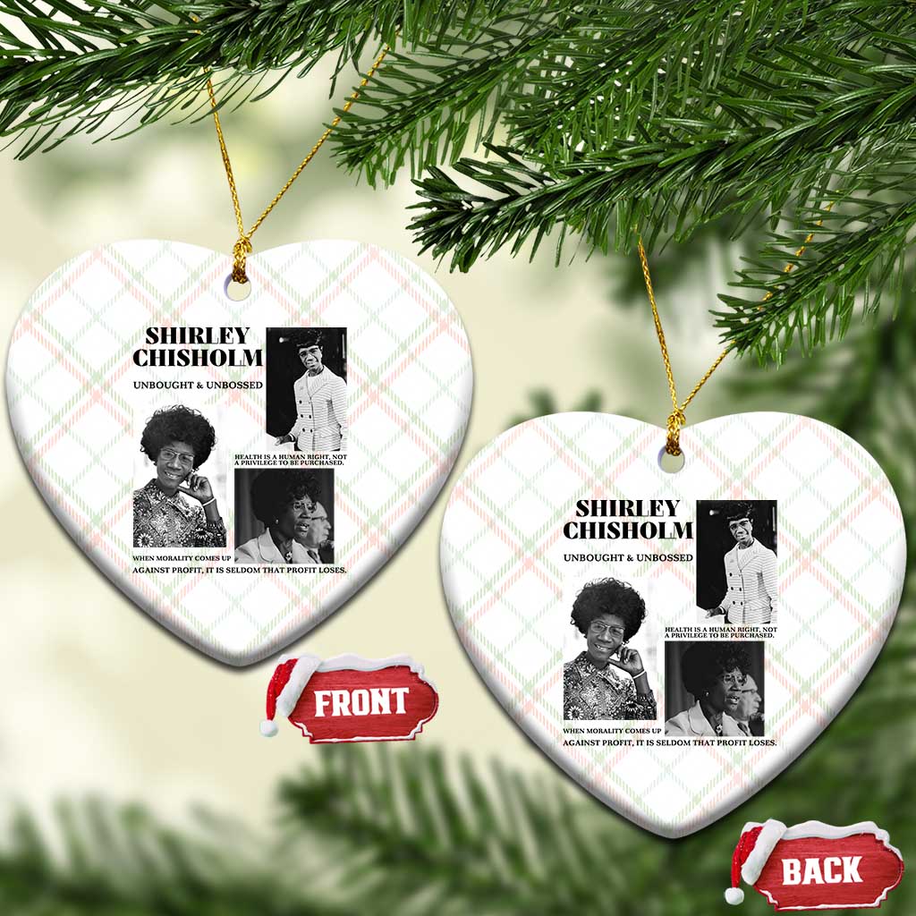 Shirley Chisholm Unbought And Unbossed Ceramic Ornament Vintage Feminist Poster
