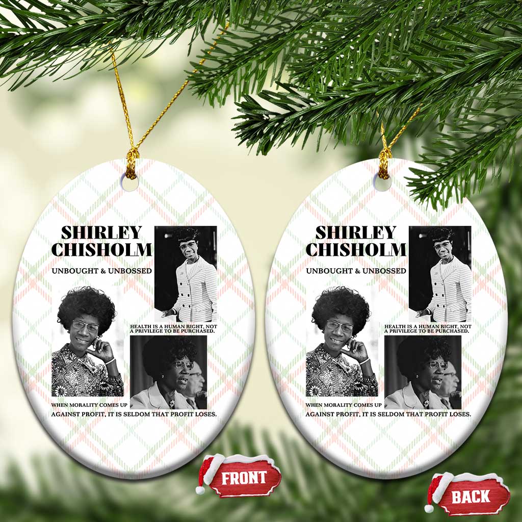 Shirley Chisholm Unbought And Unbossed Ceramic Ornament Vintage Feminist Poster