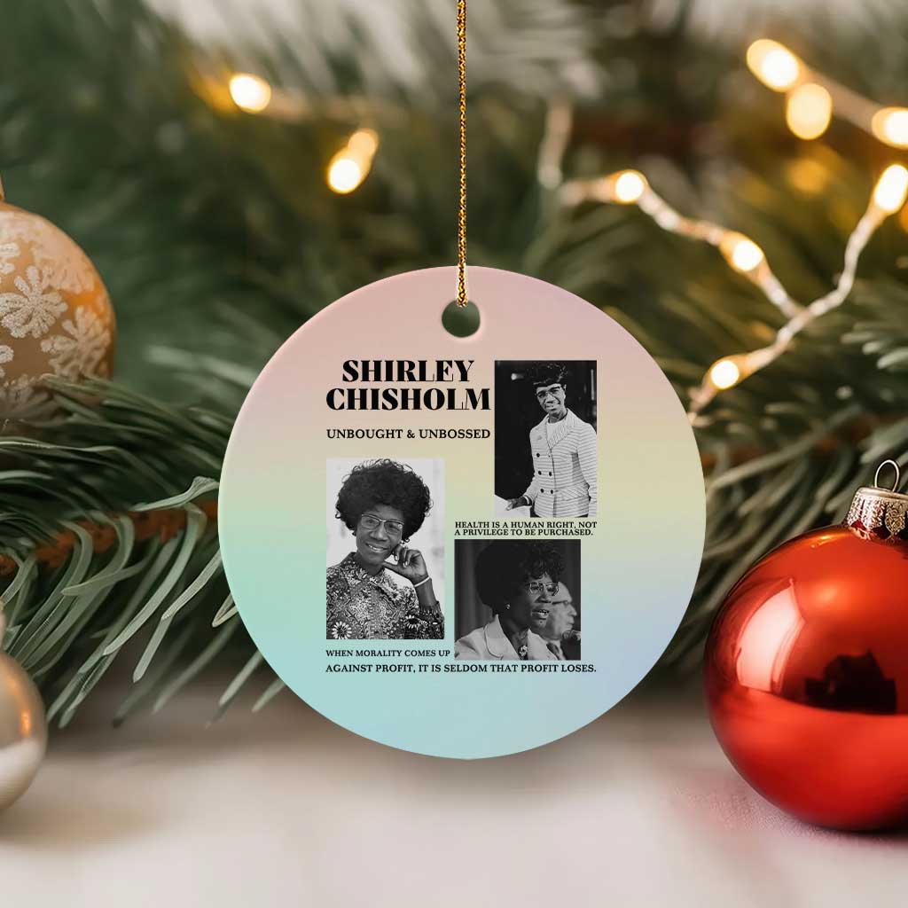 Shirley Chisholm Unbought And Unbossed Ceramic Ornament Vintage Feminist Poster
