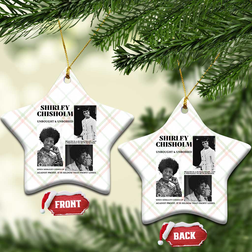 Shirley Chisholm Unbought And Unbossed Ceramic Ornament Vintage Feminist Poster