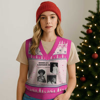 Shirley Chisholm Unbought And Unbossed V-Neck Knit Sweater Vest Vintage Feminist Poster