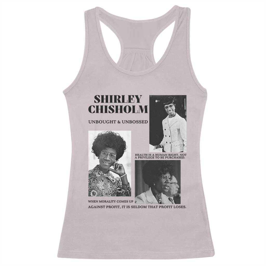 Shirley Chisholm Unbought And Unbossed Racerback Tank Top Vintage Feminist Poster