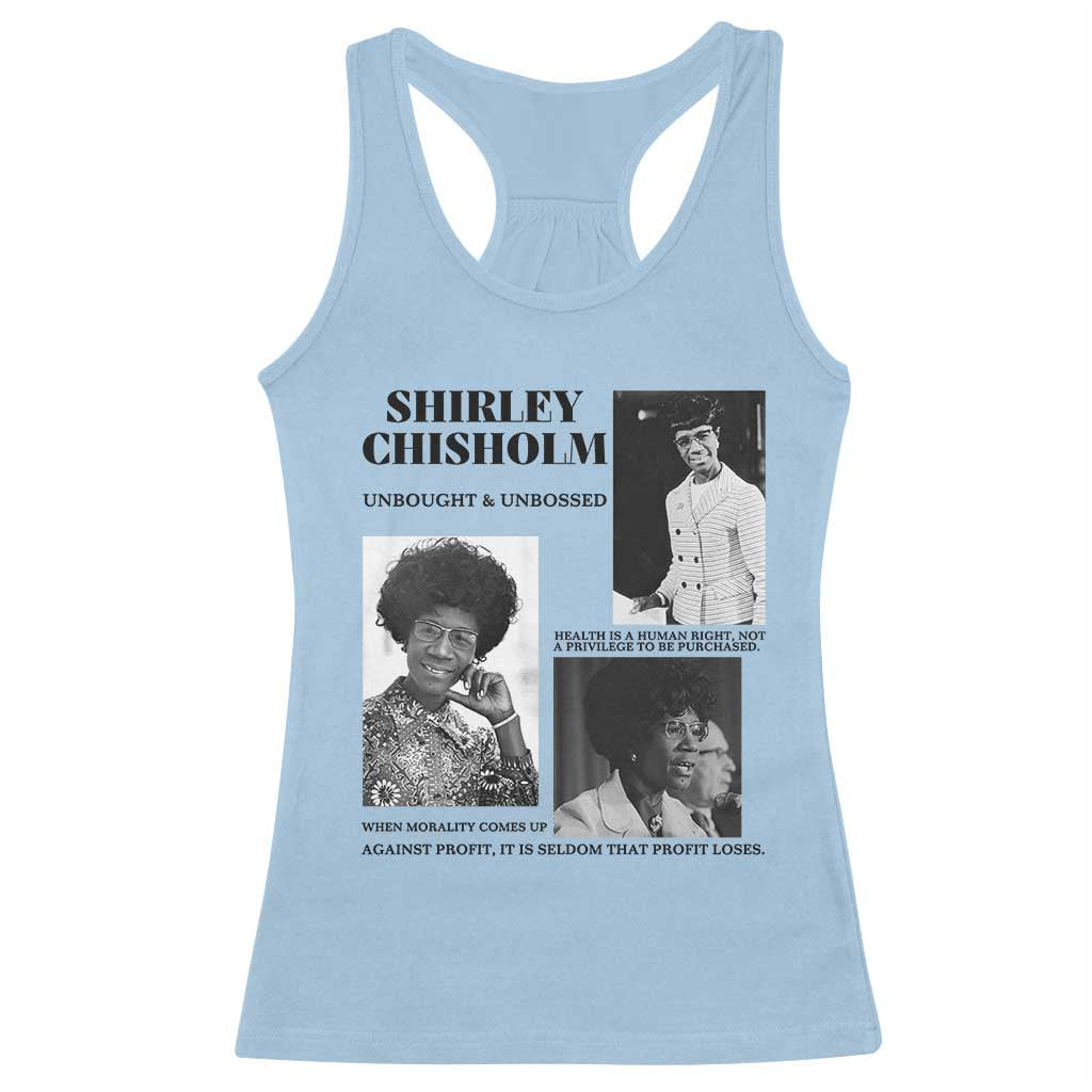 Shirley Chisholm Unbought And Unbossed Racerback Tank Top Vintage Feminist Poster