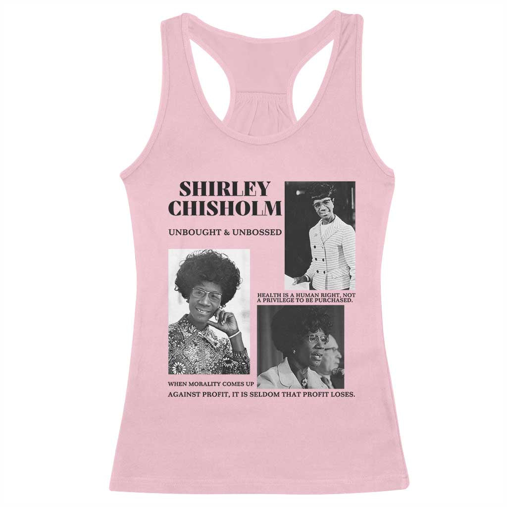 Shirley Chisholm Unbought And Unbossed Racerback Tank Top Vintage Feminist Poster
