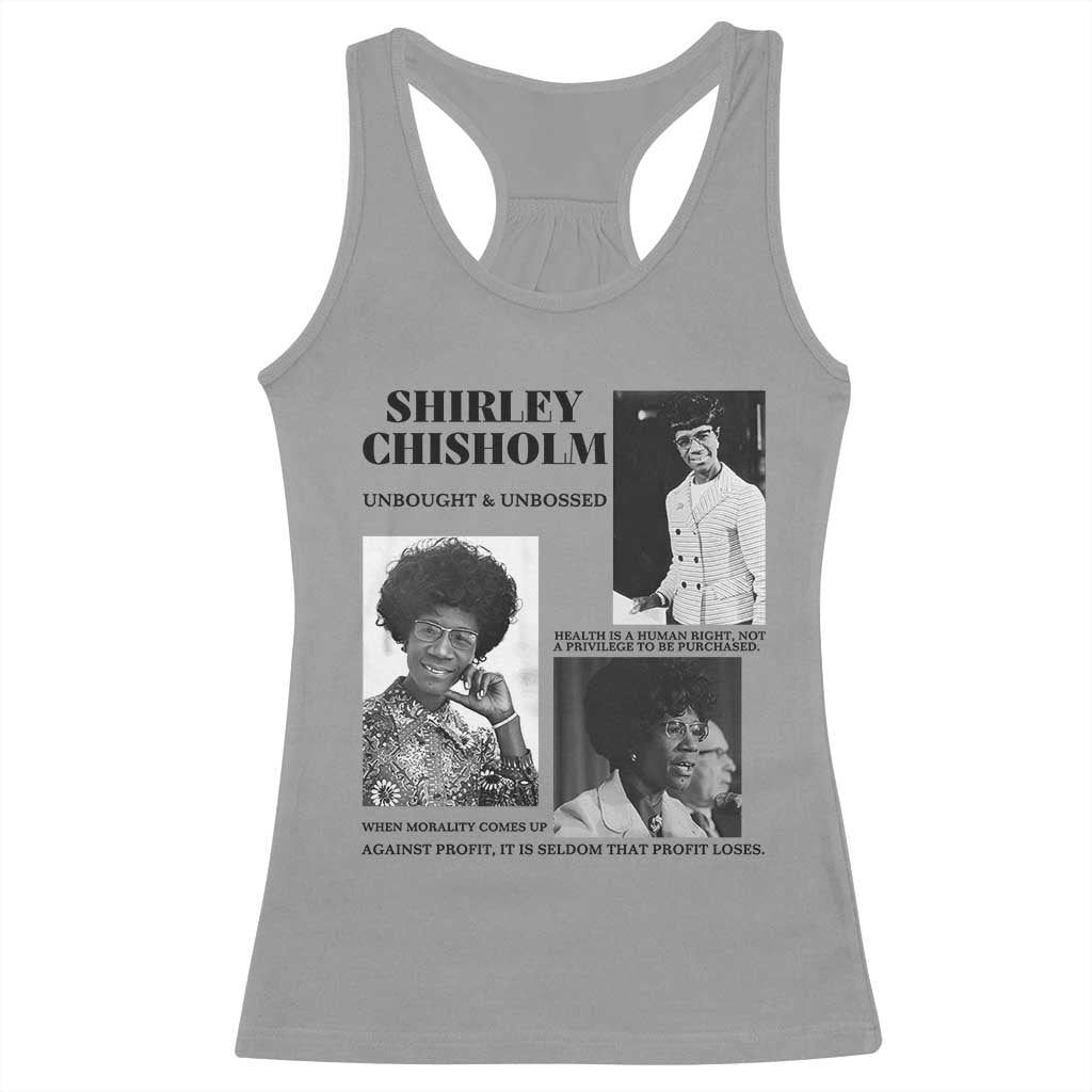 Shirley Chisholm Unbought And Unbossed Racerback Tank Top Vintage Feminist Poster