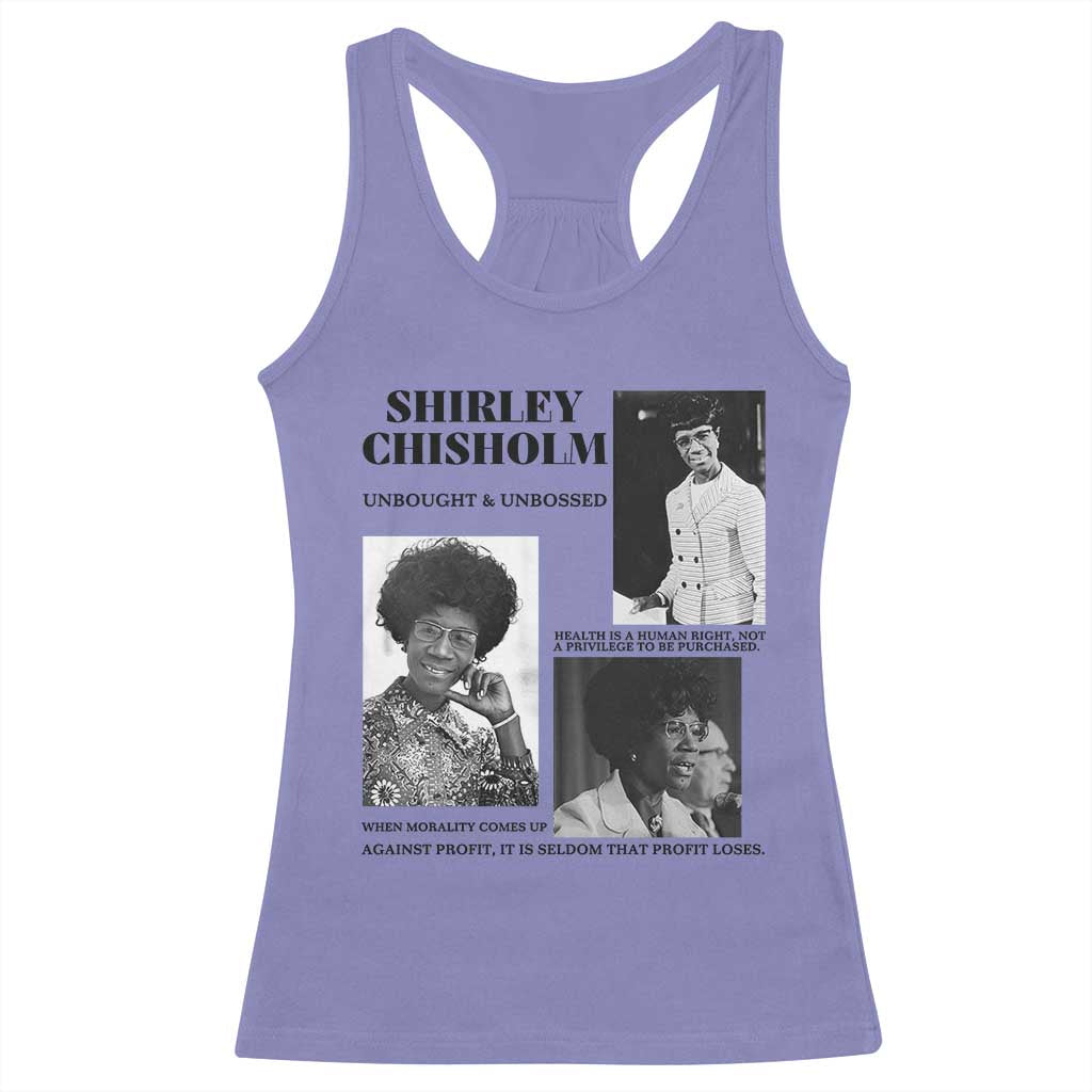 Shirley Chisholm Unbought And Unbossed Racerback Tank Top Vintage Feminist Poster