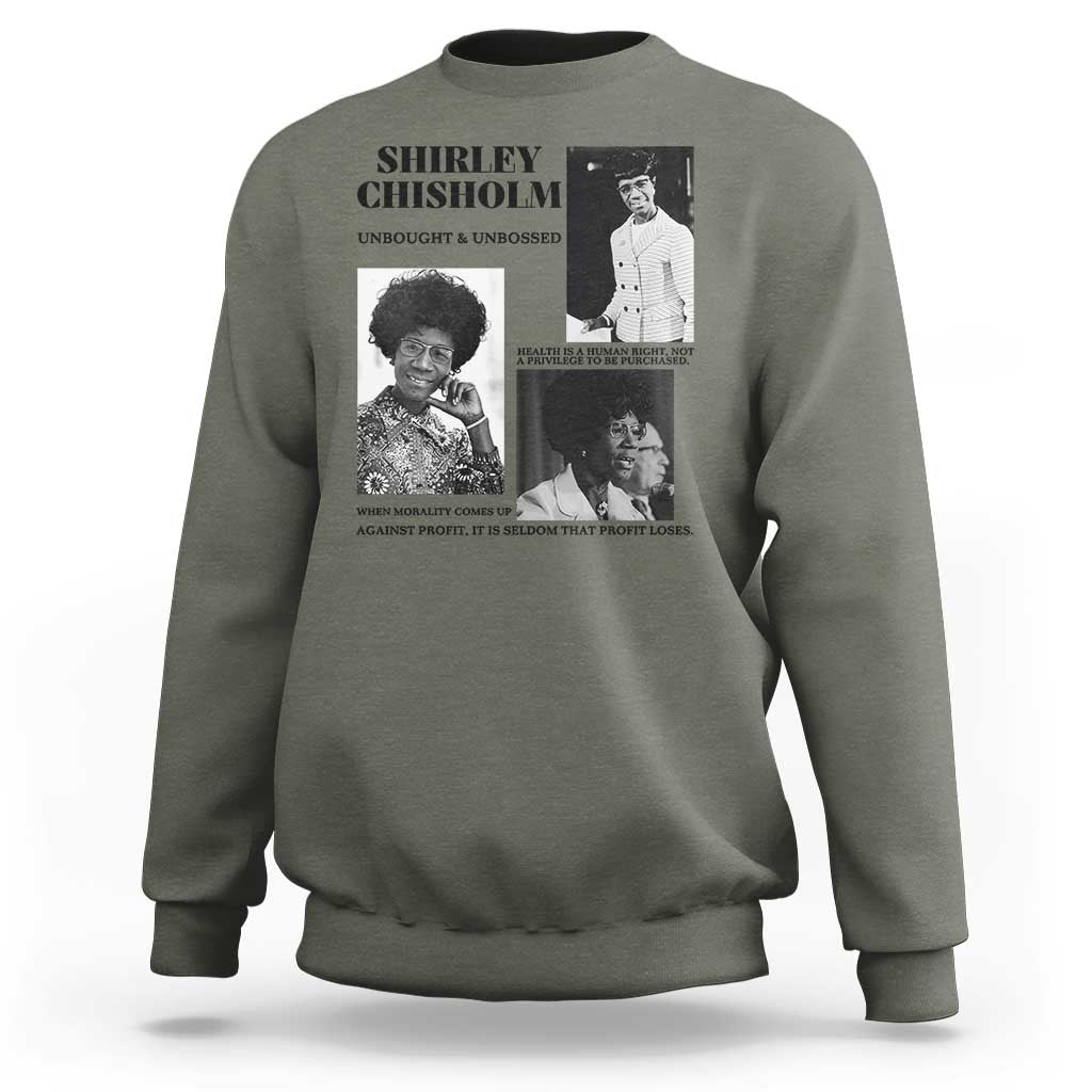 Shirley Chisholm Unbought And Unbossed Sweatshirt Vintage Feminist Poster