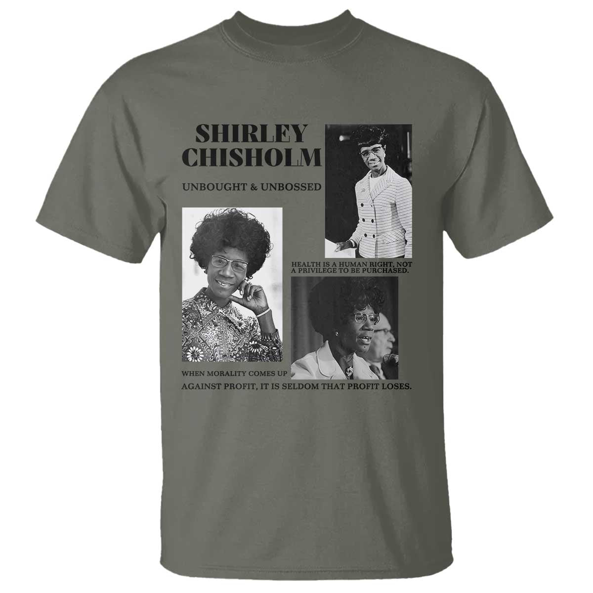 Shirley Chisholm Unbought And Unbossed T Shirt Vintage Feminist Poster