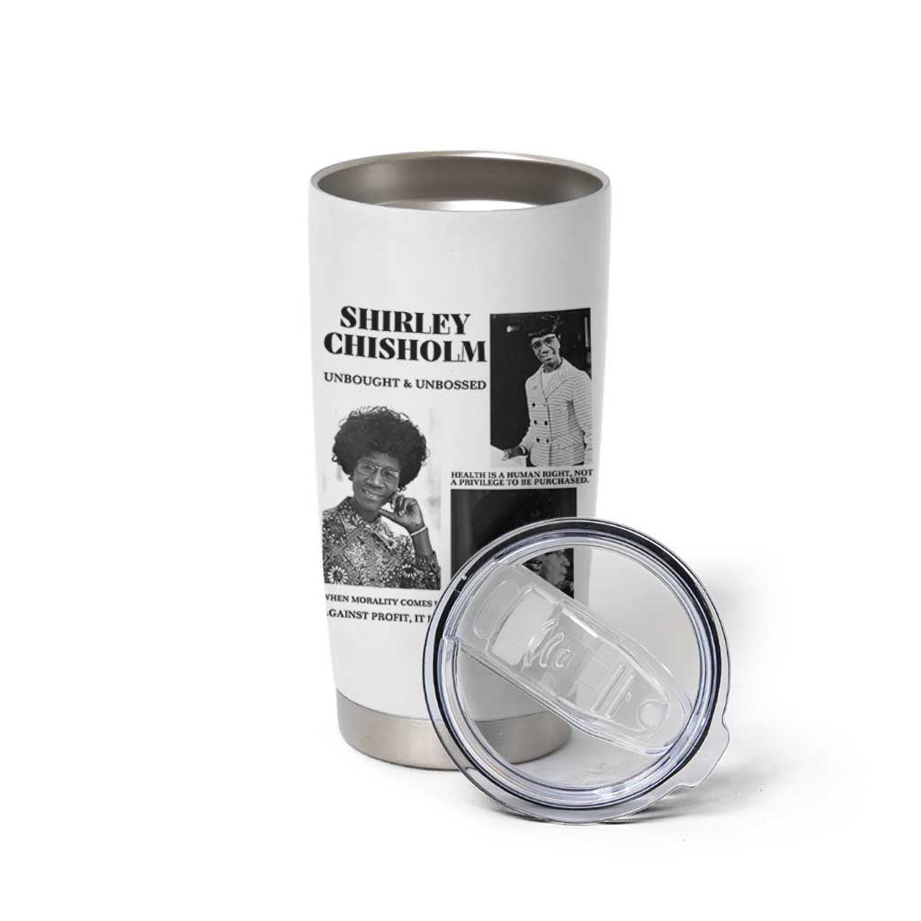 Shirley Chisholm Unbought And Unbossed Tumbler Cup Vintage Feminist Poster