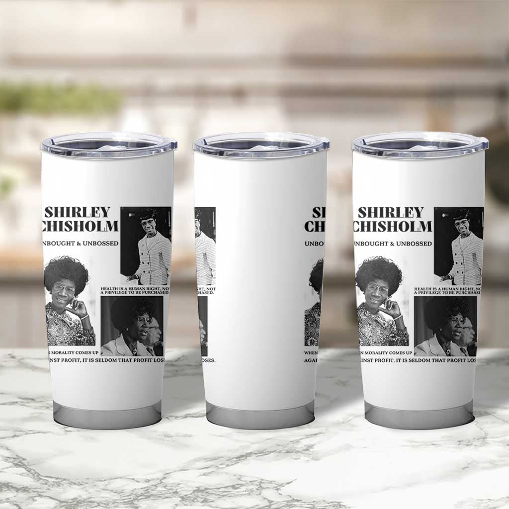 Shirley Chisholm Unbought And Unbossed Tumbler Cup Vintage Feminist Poster