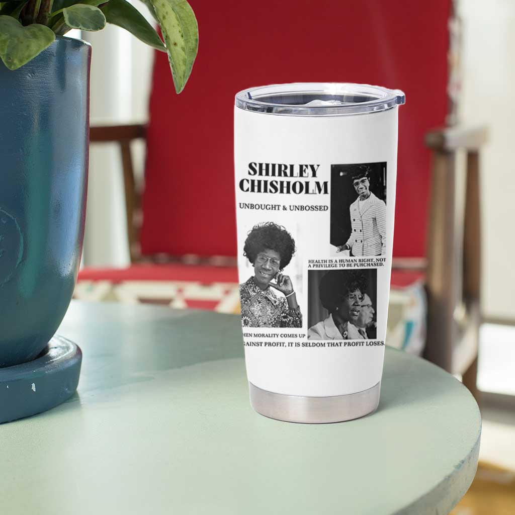 Shirley Chisholm Unbought And Unbossed Tumbler Cup Vintage Feminist Poster