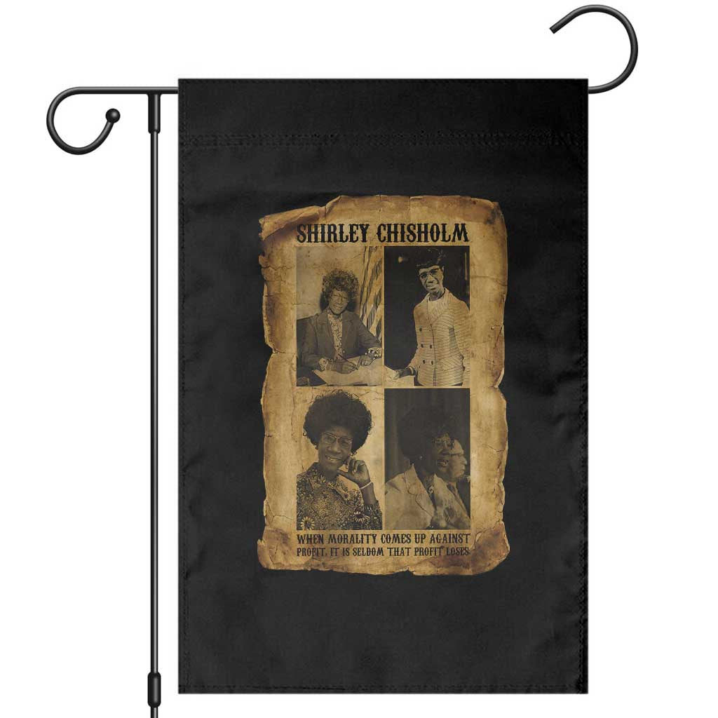Vintage Shirley Chisholm Garden Flag When Morality Meets Profit Quote