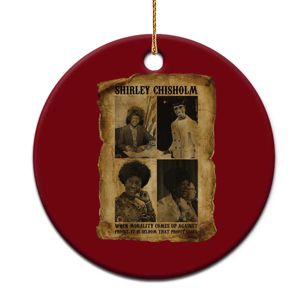 Vintage Shirley Chisholm Ceramic Ornament When Morality Meets Profit Quote