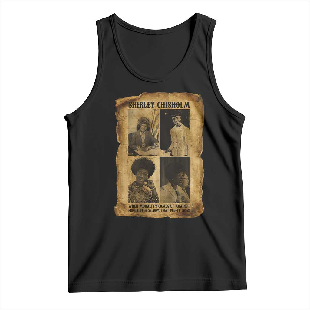 Vintage Shirley Chisholm Tank Top When Morality Meets Profit Quote