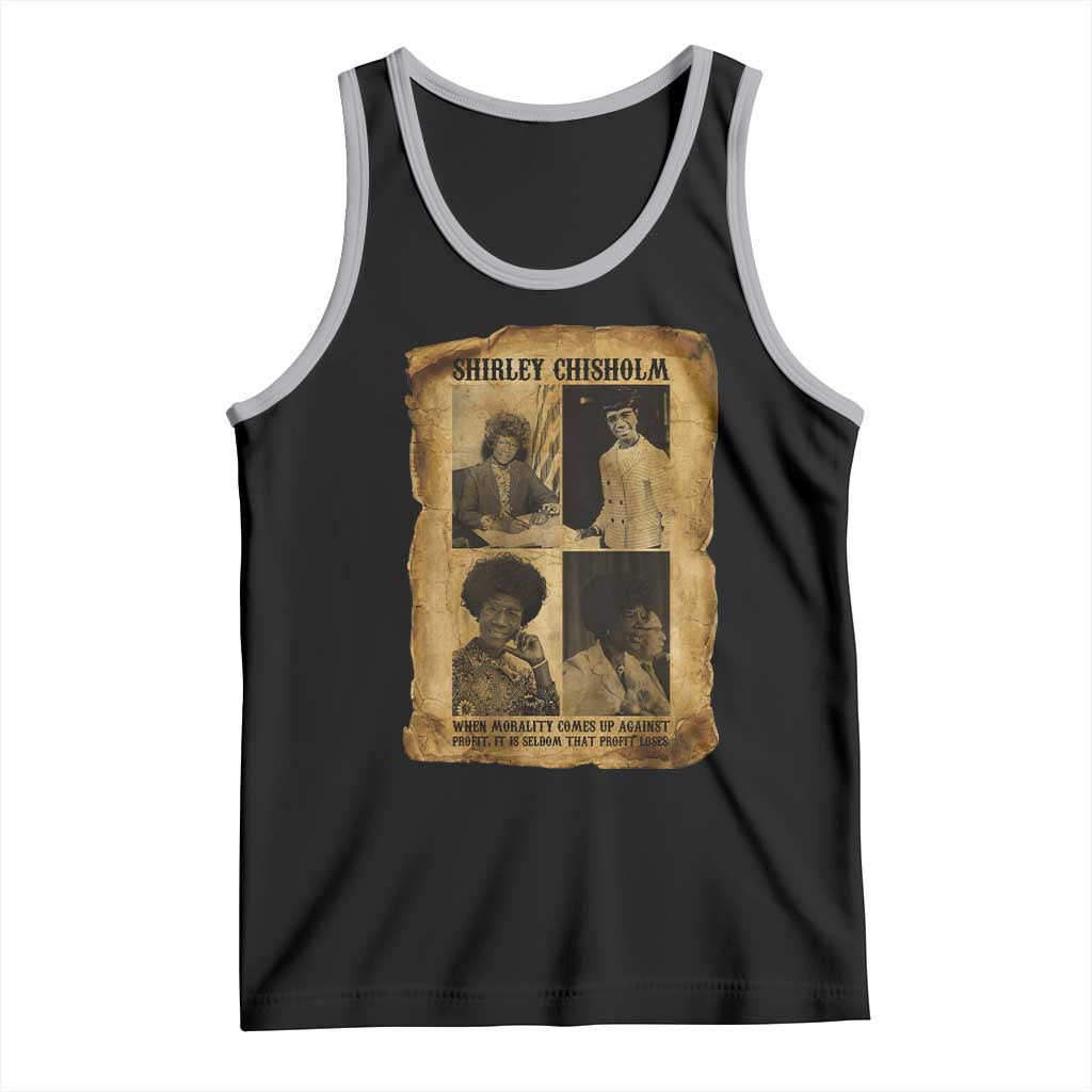 Vintage Shirley Chisholm Tank Top When Morality Meets Profit Quote