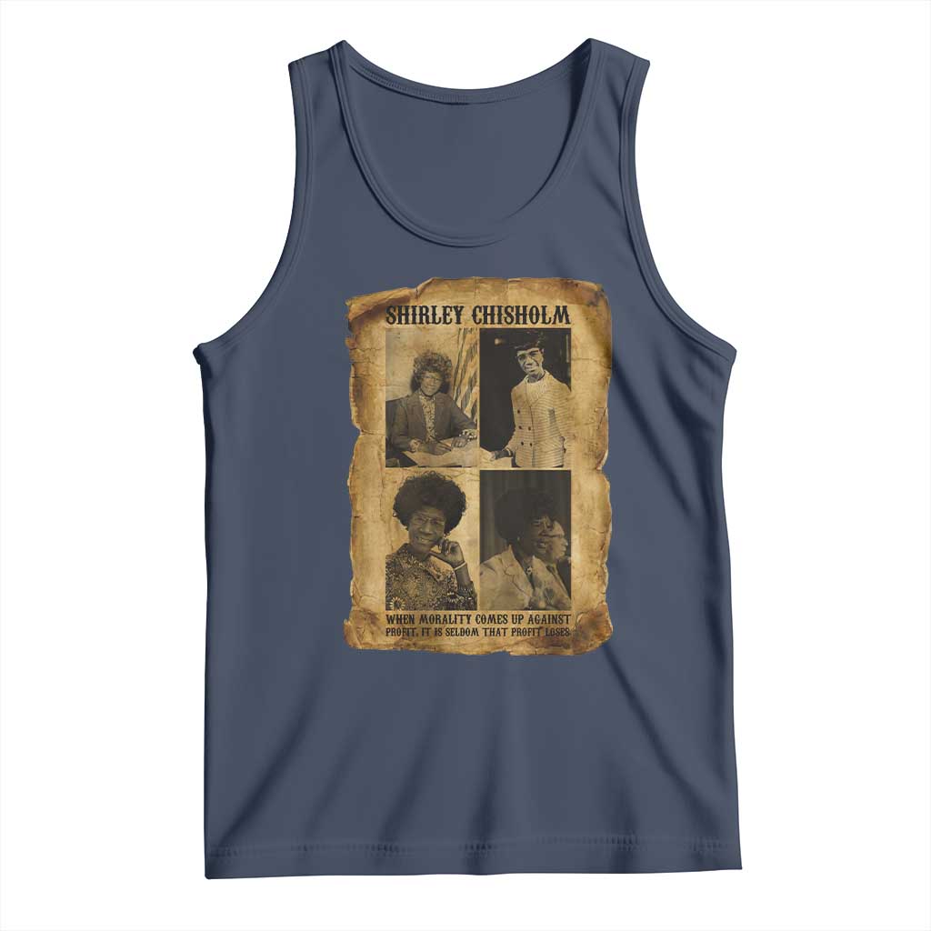 Vintage Shirley Chisholm Tank Top When Morality Meets Profit Quote