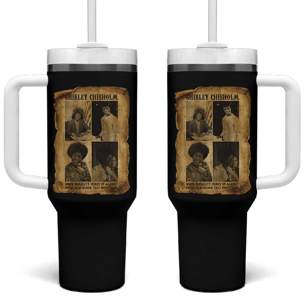 Vintage Shirley Chisholm Tumbler With Handle When Morality Meets Profit Quote