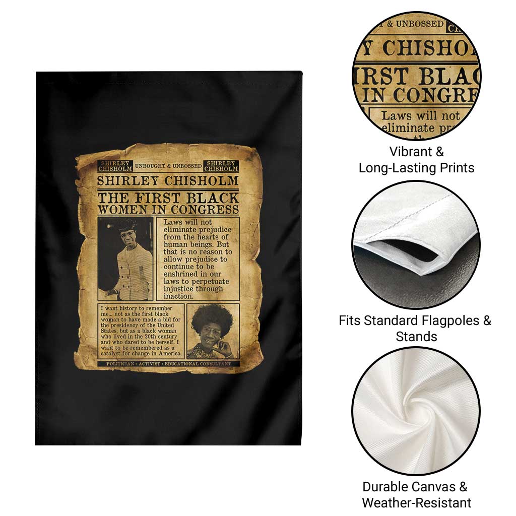 Vintage Newspaper Shirley Chisholm Garden Flag First Black Woman In Congress