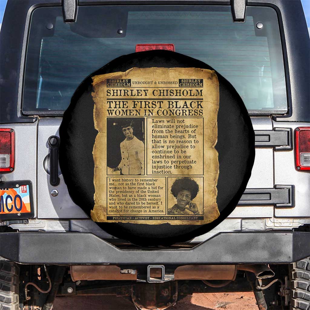 Vintage Newspaper Shirley Chisholm Spare Tire Cover First Black Woman In Congress