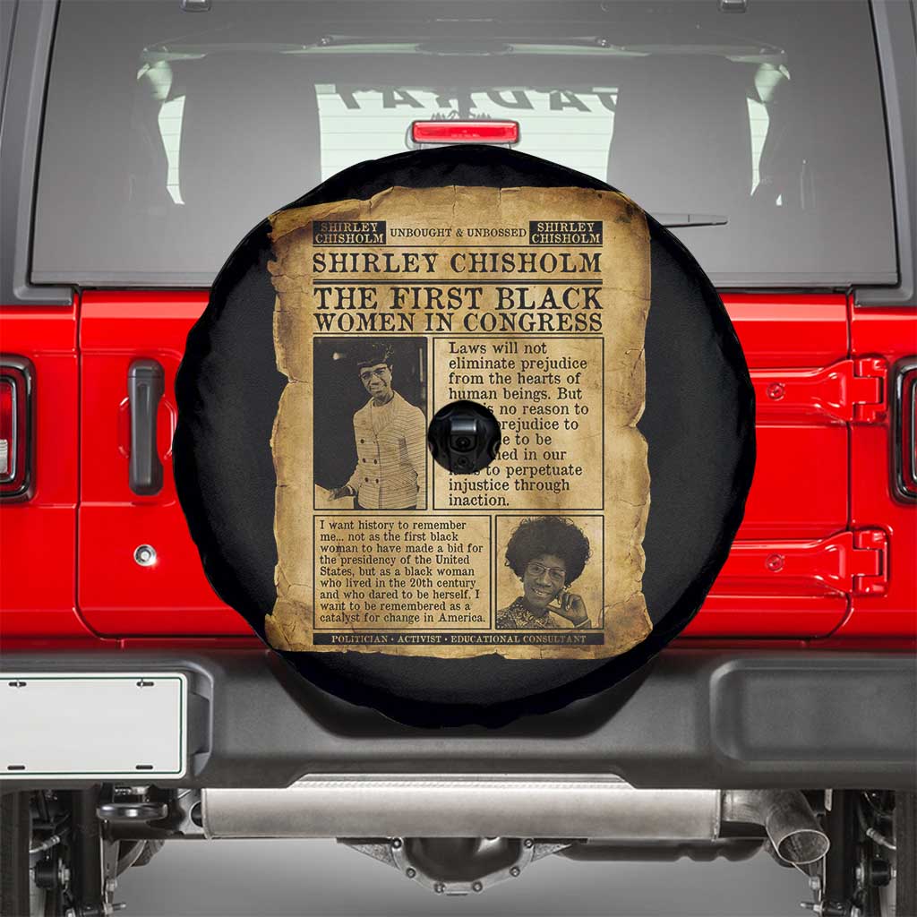 Vintage Newspaper Shirley Chisholm Spare Tire Cover First Black Woman In Congress