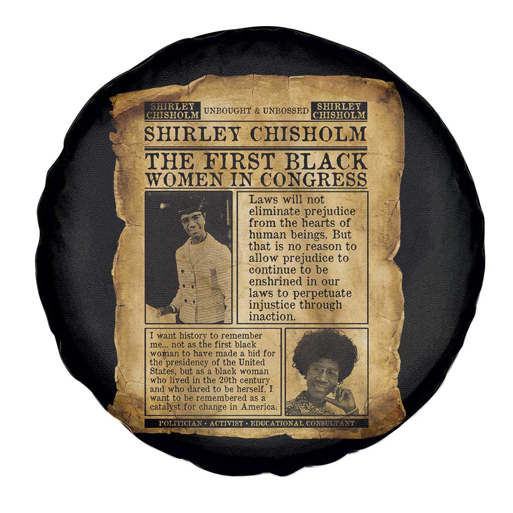 Vintage Newspaper Shirley Chisholm Spare Tire Cover First Black Woman In Congress