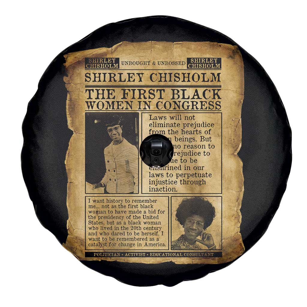 Vintage Newspaper Shirley Chisholm Spare Tire Cover First Black Woman In Congress