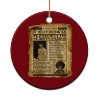 Vintage Newspaper Shirley Chisholm Ceramic Ornament First Black Woman In Congress