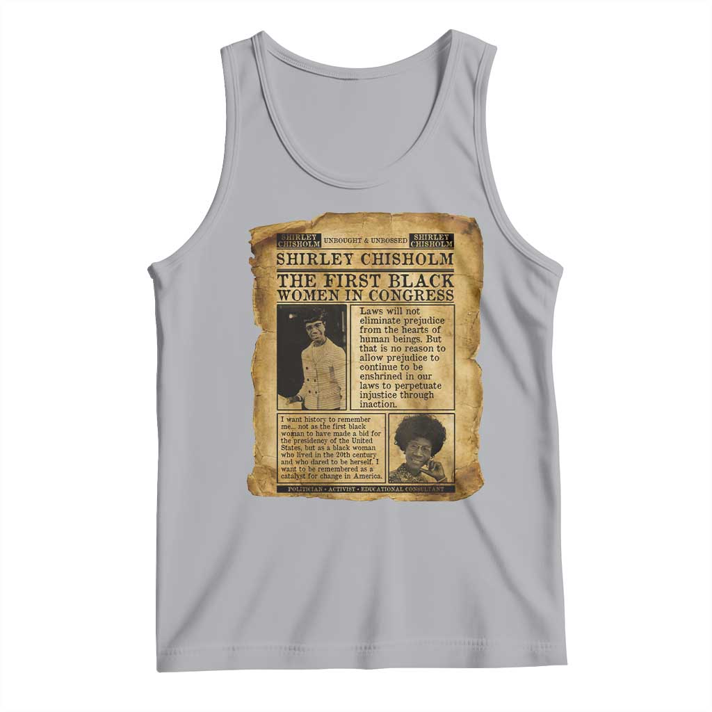 Vintage Newspaper Shirley Chisholm Tank Top First Black Woman In Congress