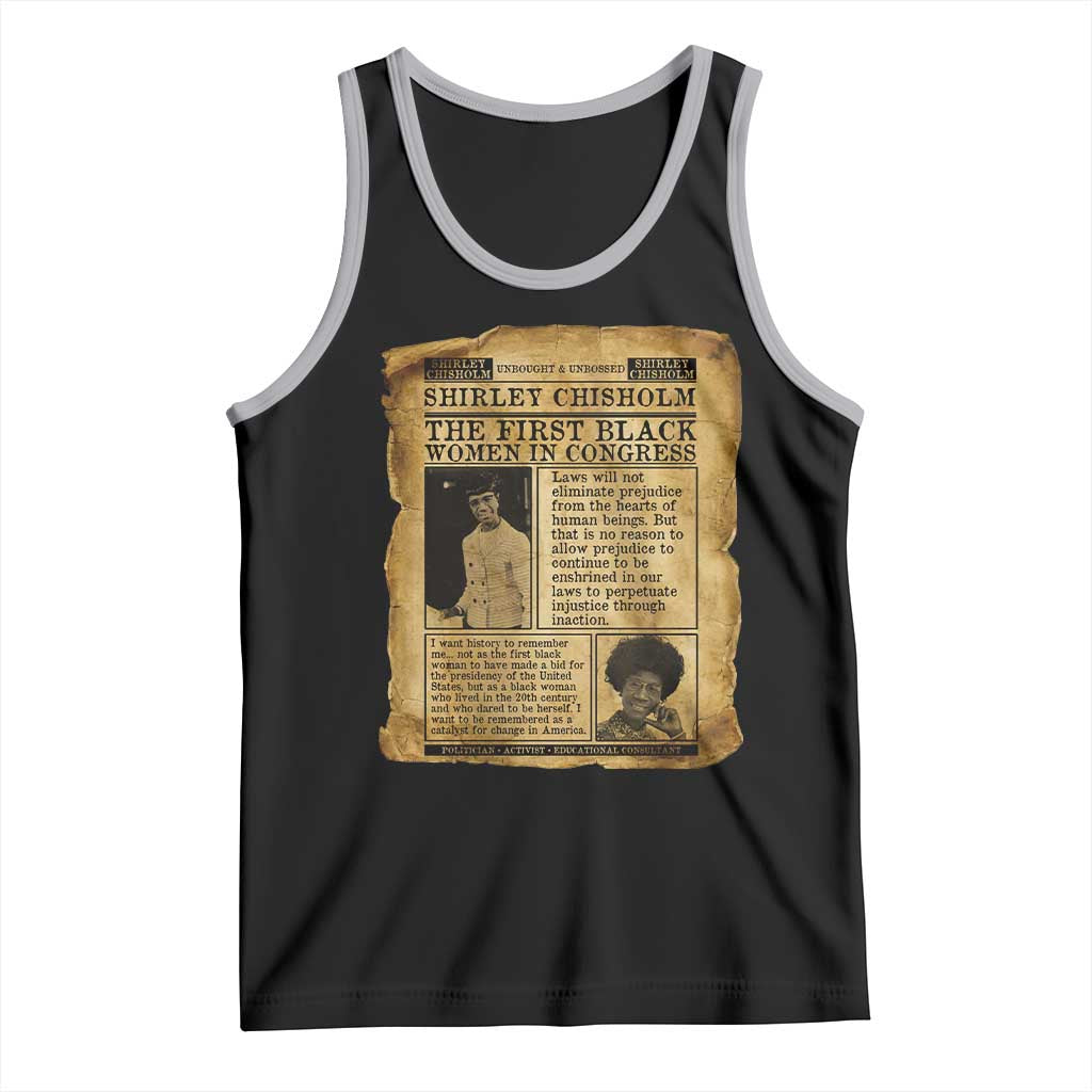 Vintage Newspaper Shirley Chisholm Tank Top First Black Woman In Congress
