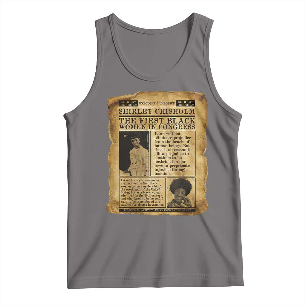 Vintage Newspaper Shirley Chisholm Tank Top First Black Woman In Congress