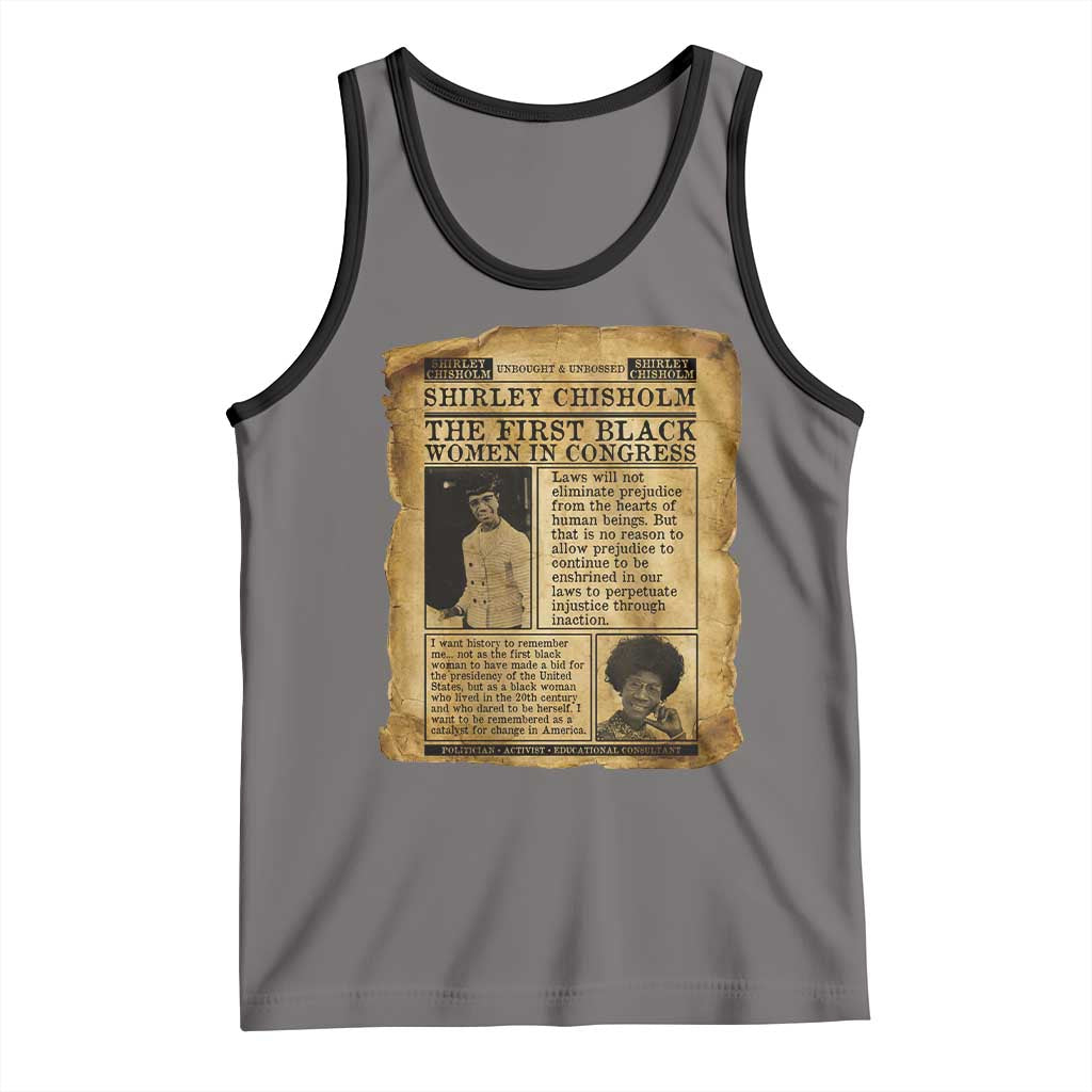 Vintage Newspaper Shirley Chisholm Tank Top First Black Woman In Congress