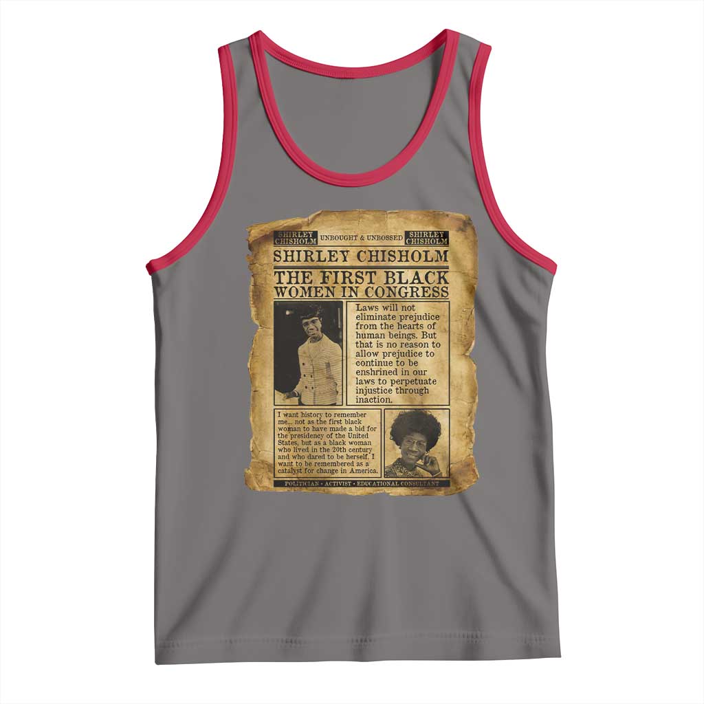 Vintage Newspaper Shirley Chisholm Tank Top First Black Woman In Congress