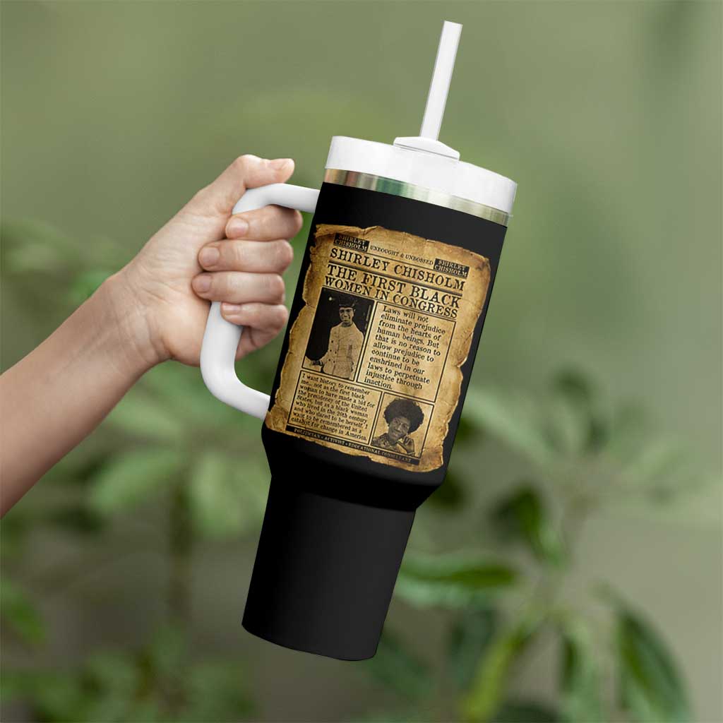 Vintage Newspaper Shirley Chisholm Tumbler With Handle First Black Woman In Congress