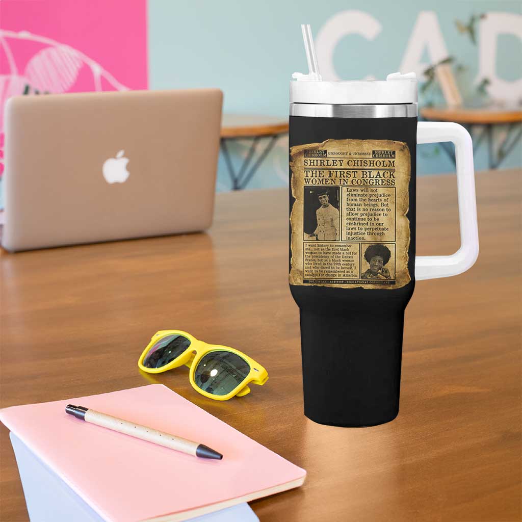 Vintage Newspaper Shirley Chisholm Tumbler With Handle First Black Woman In Congress