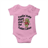 Funny Frog Bathroom Jokes Baby Onesie Feeling Cute Might Clog The Toilet Later