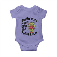 Funny Frog Bathroom Jokes Baby Onesie Feeling Cute Might Clog The Toilet Later