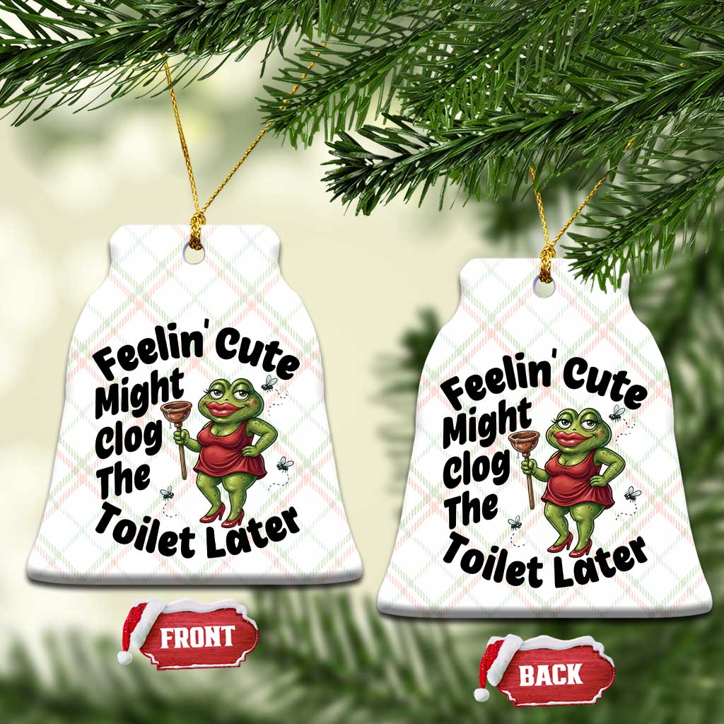 Funny Frog Bathroom Jokes Ceramic Ornament Feeling Cute Might Clog The Toilet Later
