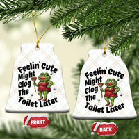 Funny Frog Bathroom Jokes Ceramic Ornament Feeling Cute Might Clog The Toilet Later